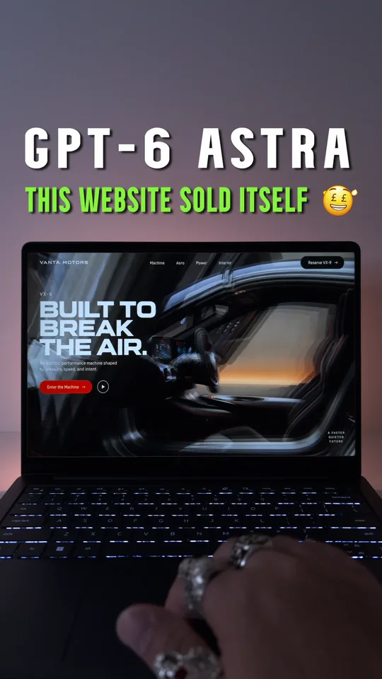 Vanta Motors Web Fueled concept website